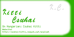 kitti csuhai business card